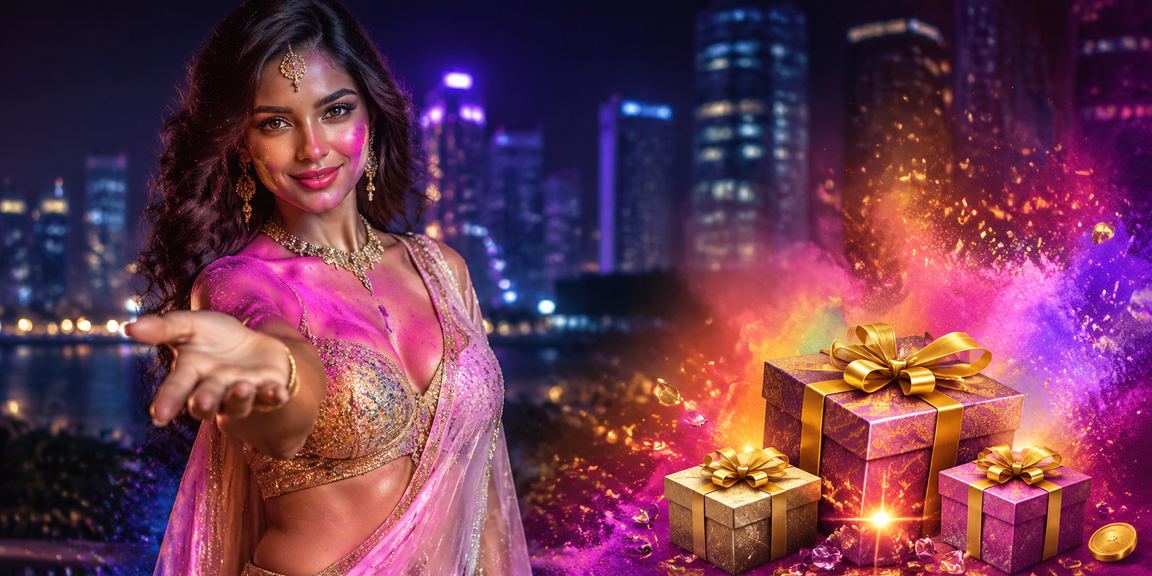 Celebrating festival with happy players depositing cash on mobile